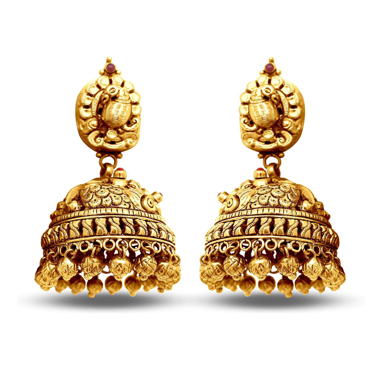 Kanika  22K Gold Plated Jhumka  Gulaal Ethnic Indian Designer Jewels   Buy Earrings Online  Pan India and Global Delivery  Gulaal Jewels