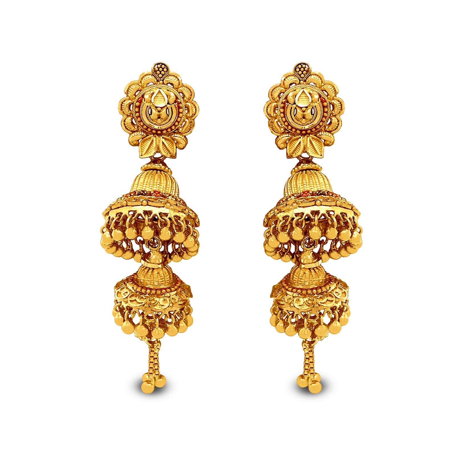Discover more than 253 22k gold big jhumka earrings super hot