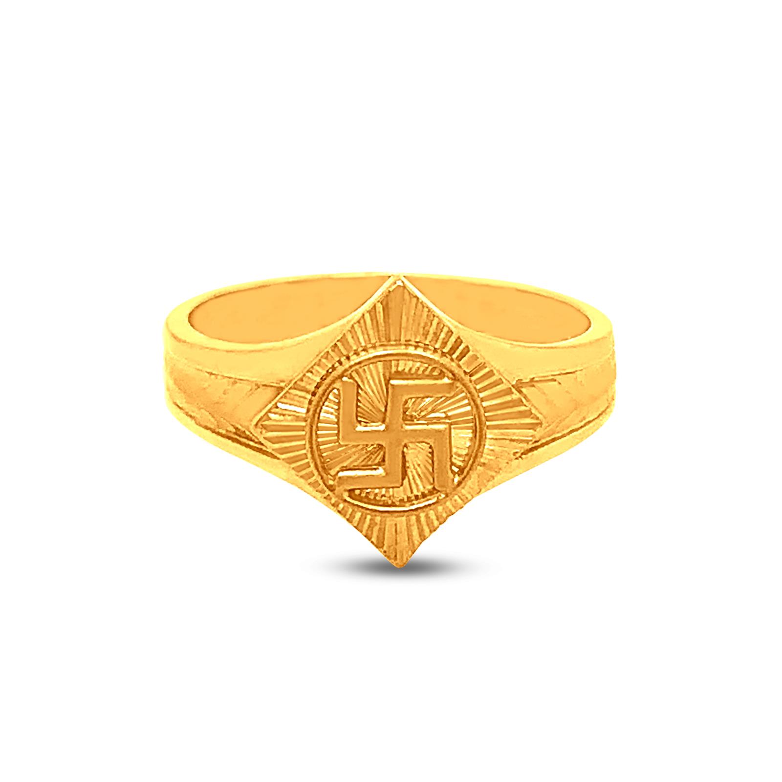 Men's 22k Yellow Gold Signet Ring | Raj Jewels
