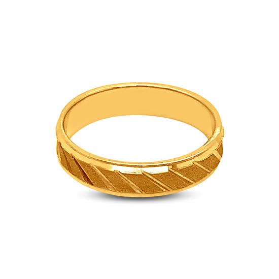 The Notched Gold Band Ring