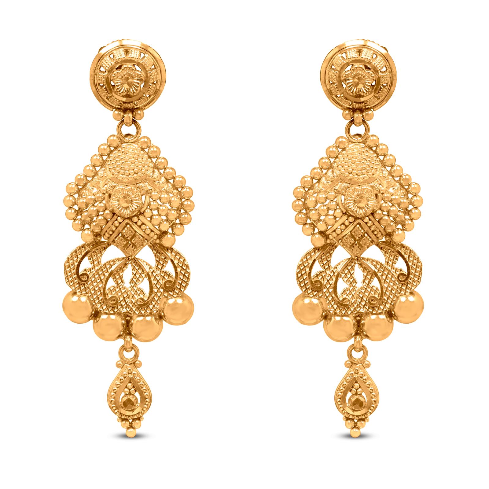 Buy Gold Earrings Online | 22k Jadau Gold Jewelry