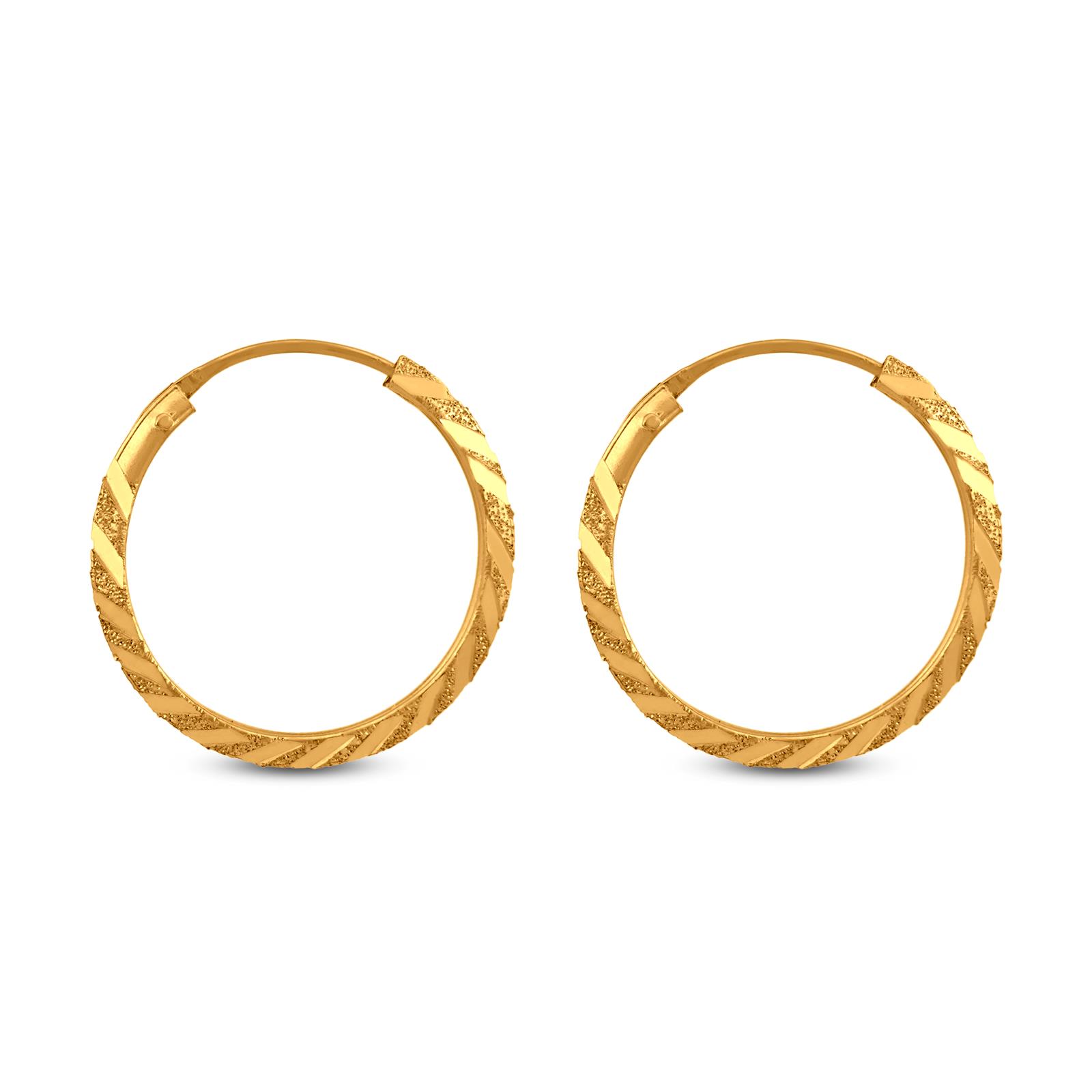 9ct Gold Square Tube Half Oval Hoop Earrings – Bannon Jewellers