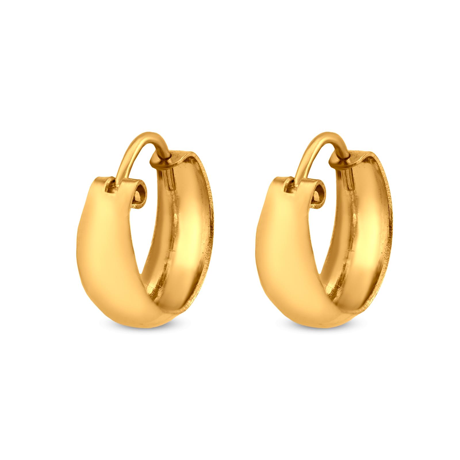 22k Yellow Gold Hoop Earrings Bali Earrings , Huggies , Handmade Yellow Gold  Earrings With Dangling Bell and Beads, Indian Gold Earrings - Etsy