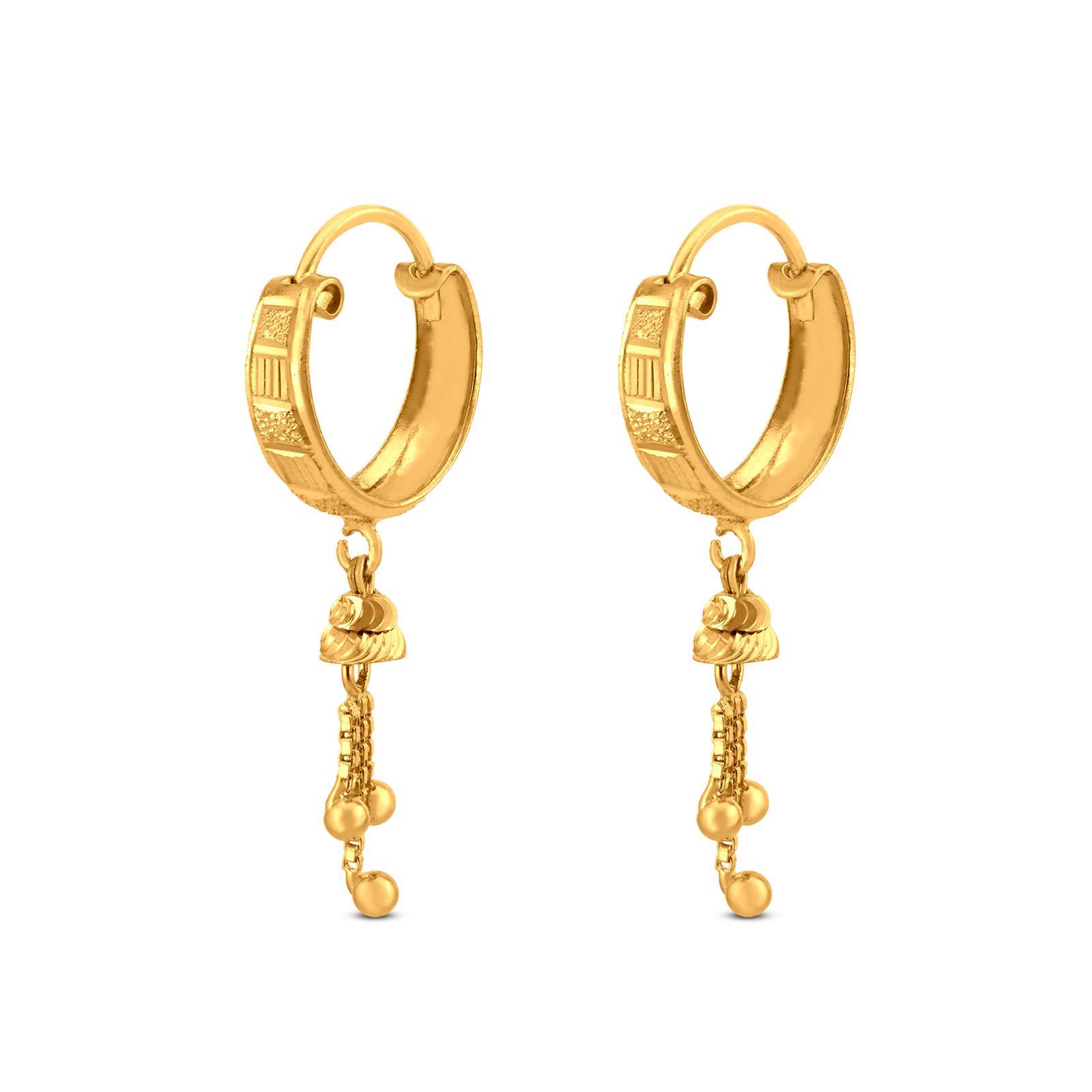 235-GER14338 - 22K Gold Hoop Earrings (Ear Bali) For Women With Pearls &  Japanese Culture Pearls | Gold hoop earrings, Gold earrings for women,  Cultured pearls