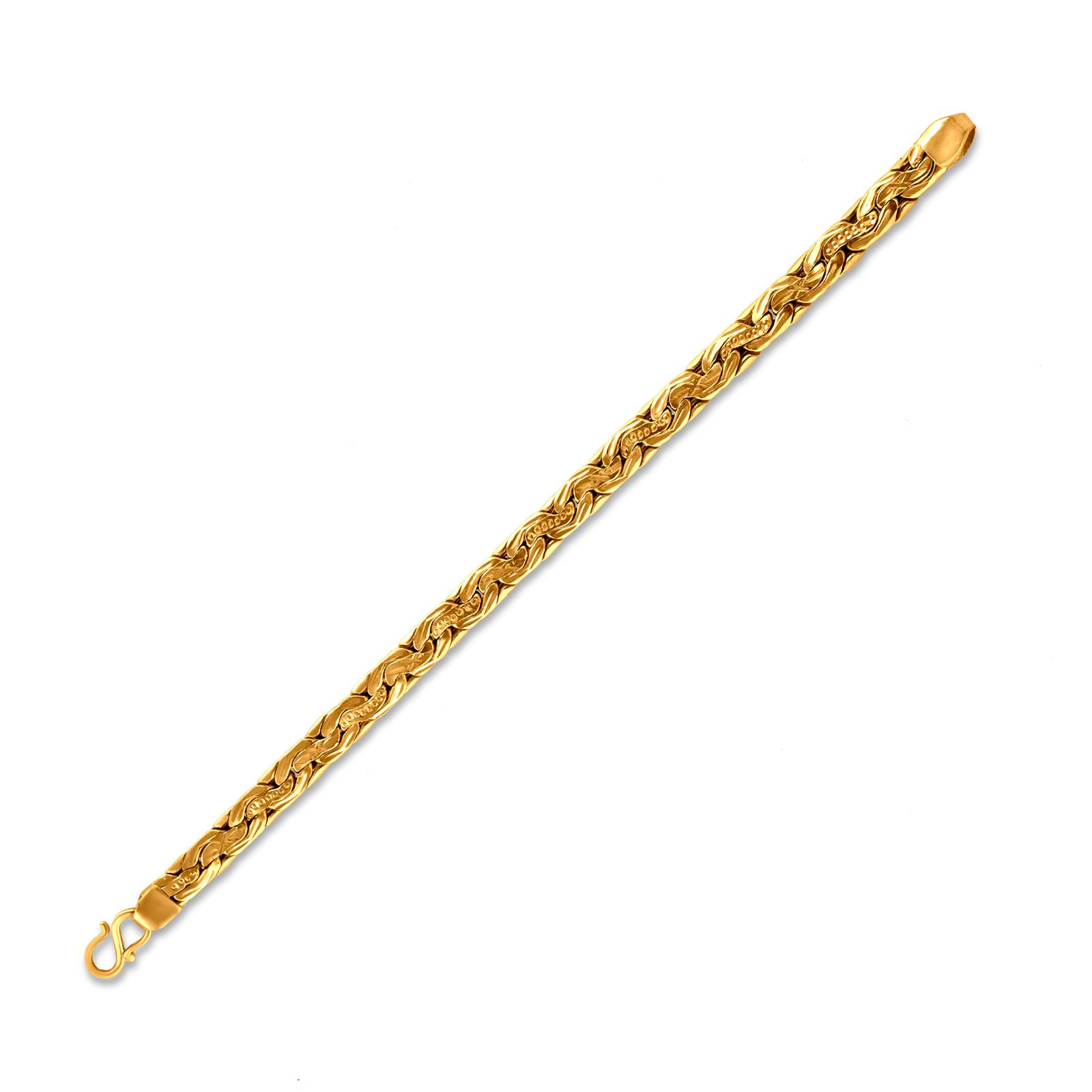 22K Yellow Gold Flat Mesh Chain Bracelet for Men – ViraniJewelers Dev