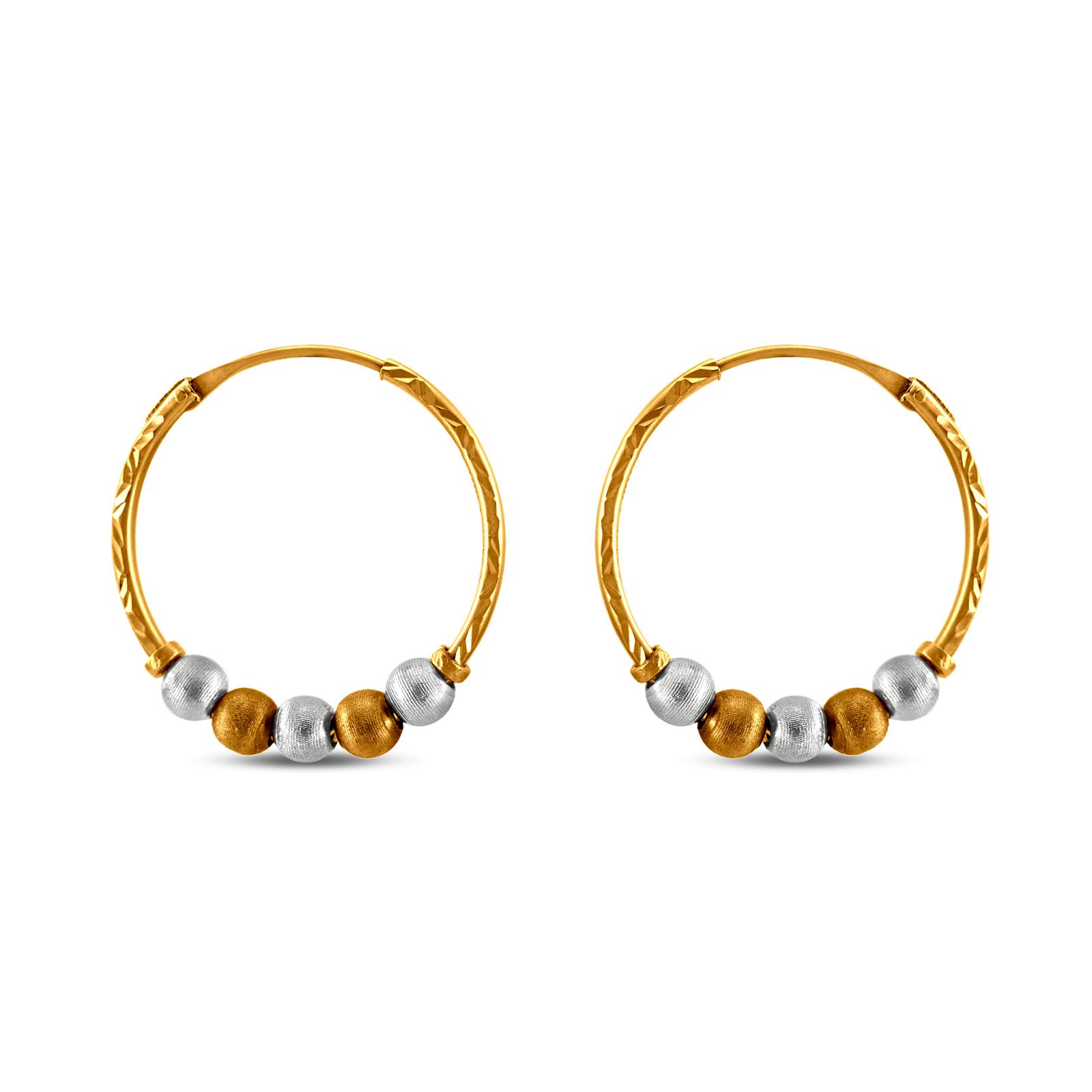 Buy Textured Baali Drop Earring In 22K Gold With Rhodium Online | Madanji  Meghraj