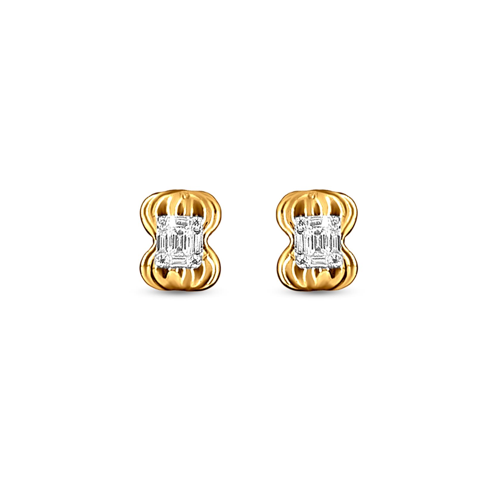 Crossover Stud Earrings in Sterling Silver with 18K Yellow Gold  David  Yurman