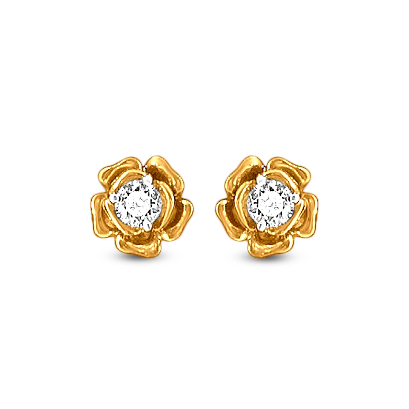 18Kt Diamond Floral Stud Earrings 155VH8376