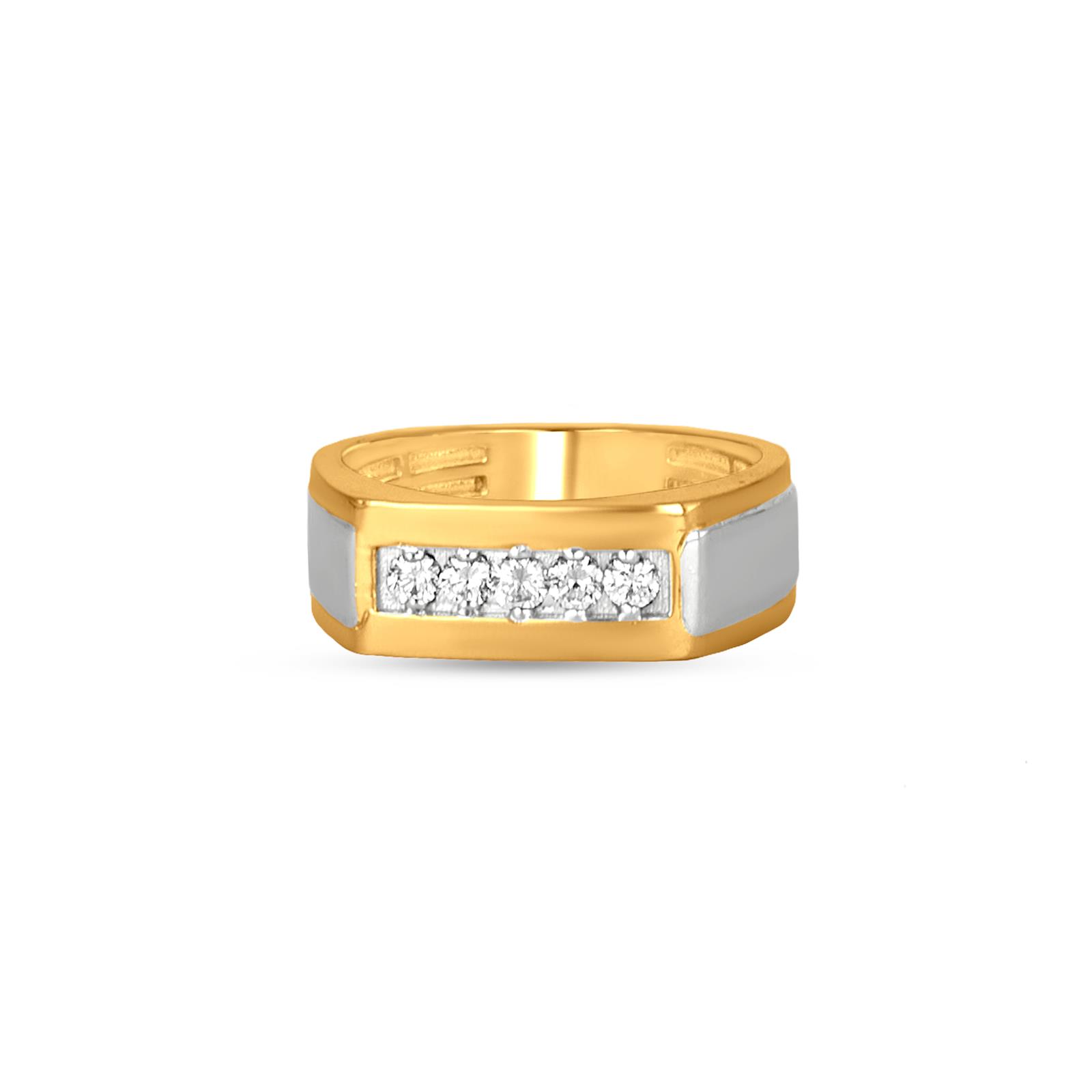 14Kt Gold & Natural Diamond Chevron V Shaped Ring (2gm, 0.16ct) – Diamtrendz