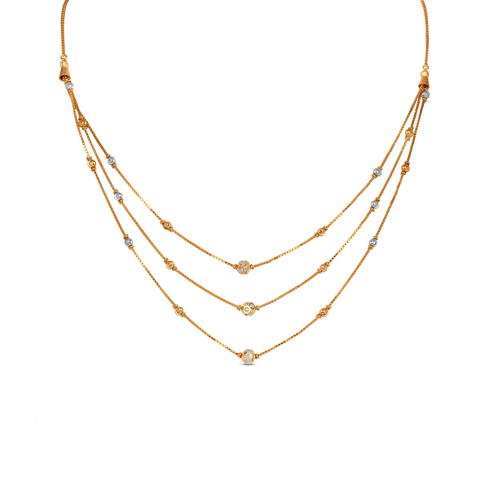 Buy Layered Chain In 22K Gold With Rhodium Online