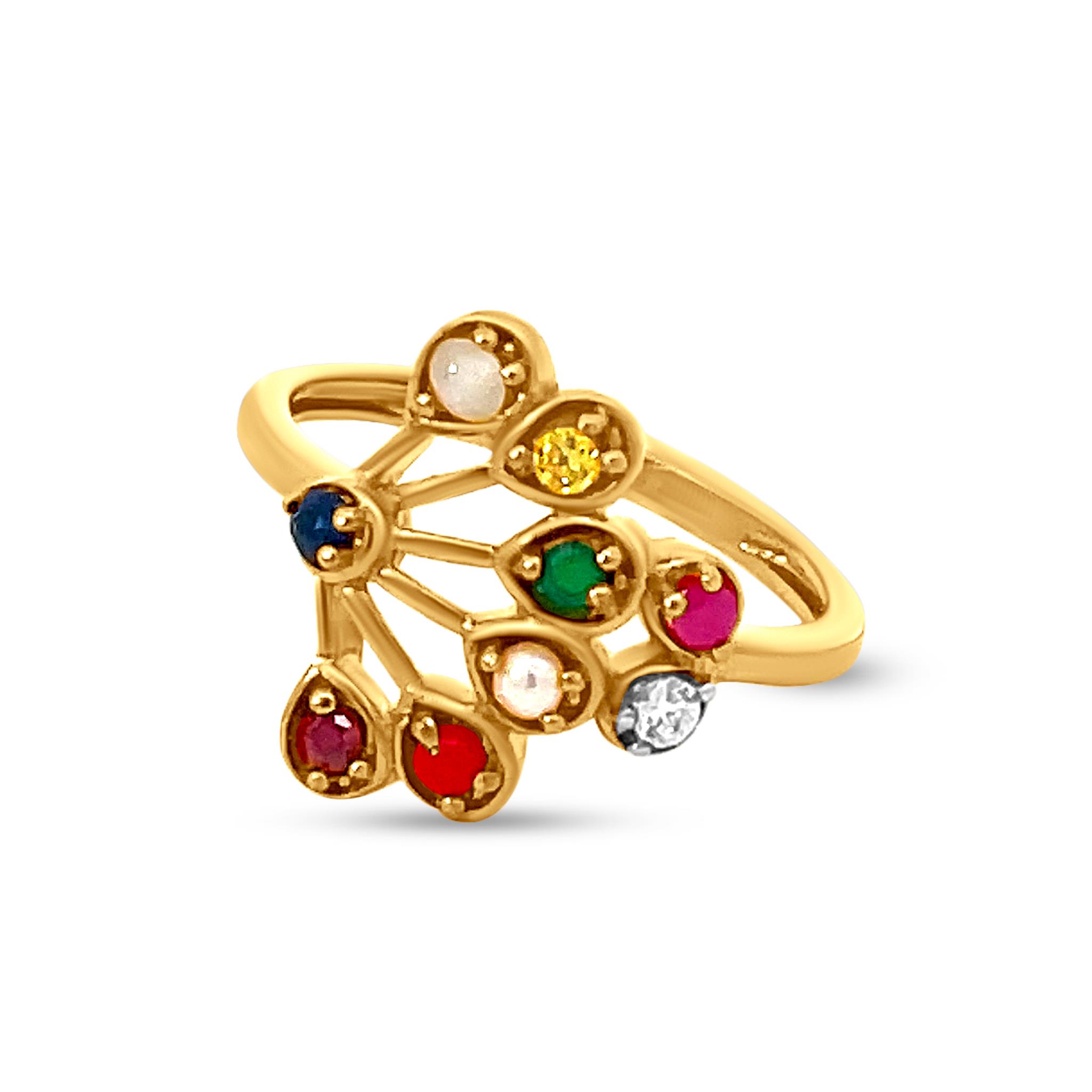 Buy Adoring Floral Peacock Gold Ring |GRT Jewellers