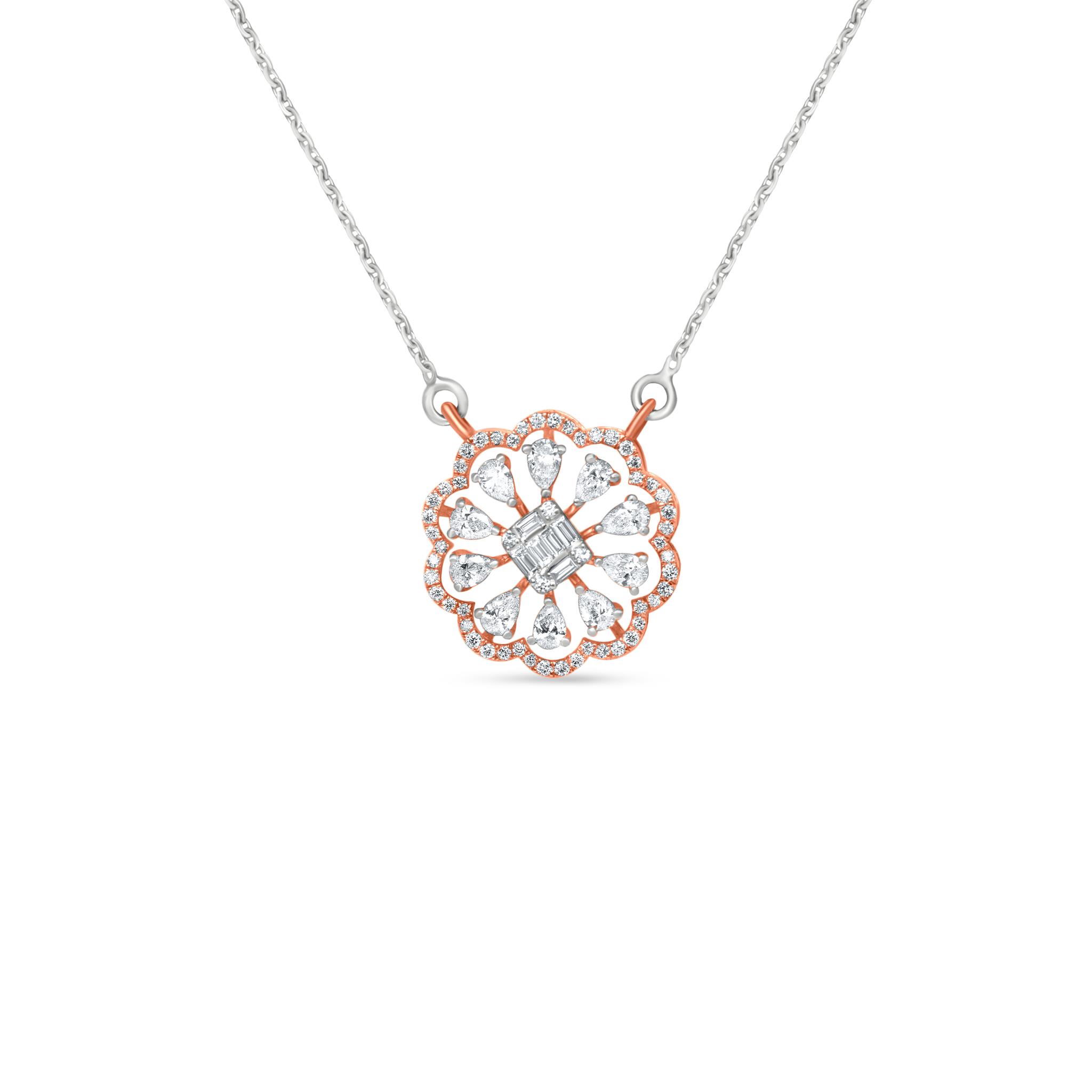 Buy quality Dual Solitaire Look Eva Cut Diamond Pendant with Chain in Pune