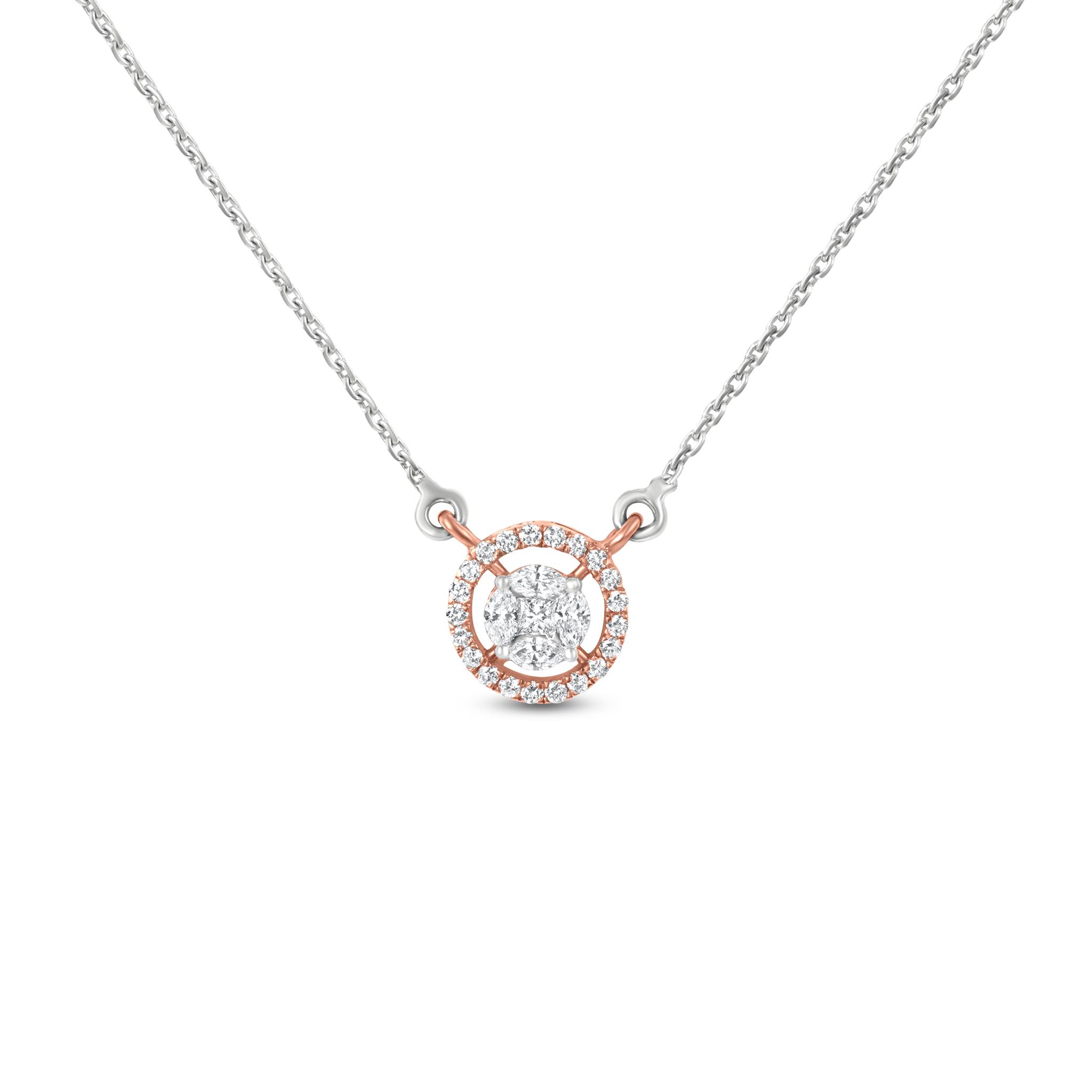 Rose Gold Drop Wreath Pendant With Link Chain – GIVA Jewellery