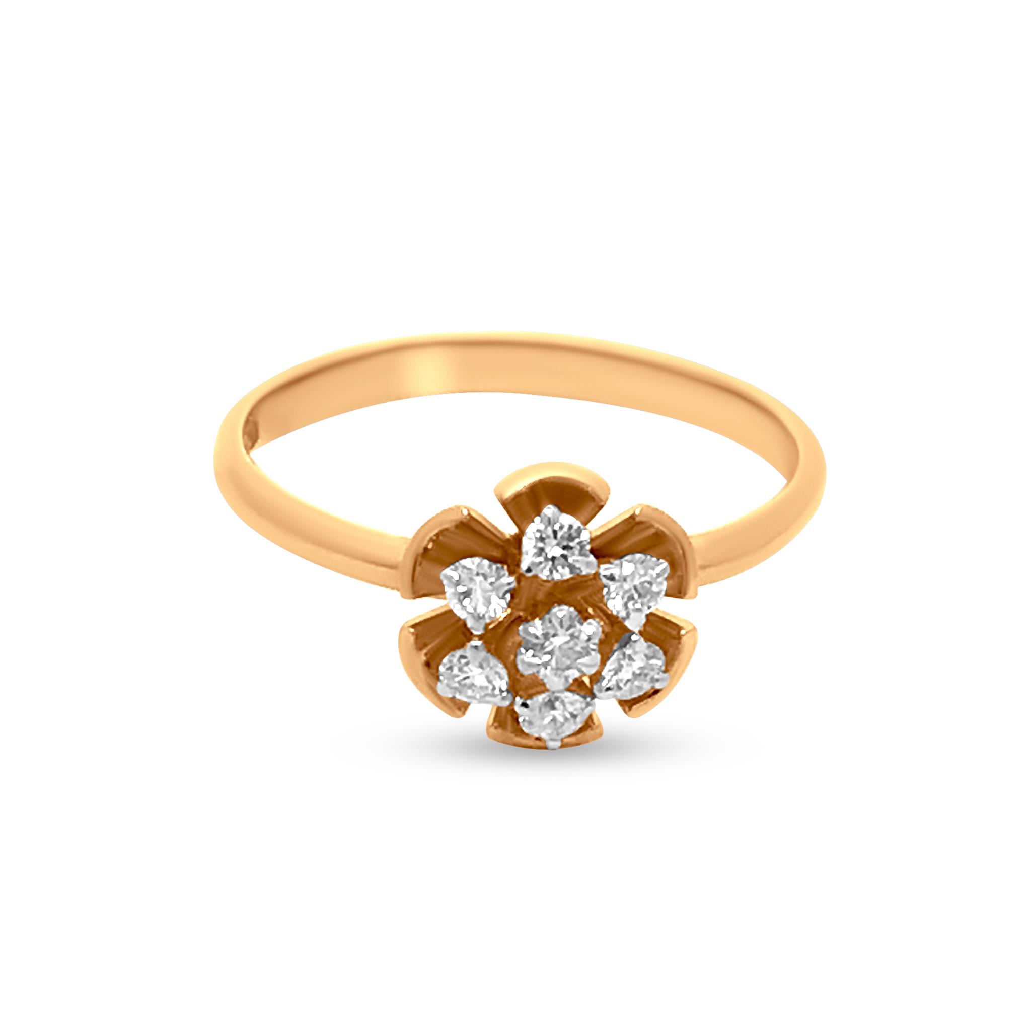 Buy Nature-Inspired 18k Yellow Gold Floral Petals Diamond Ring
