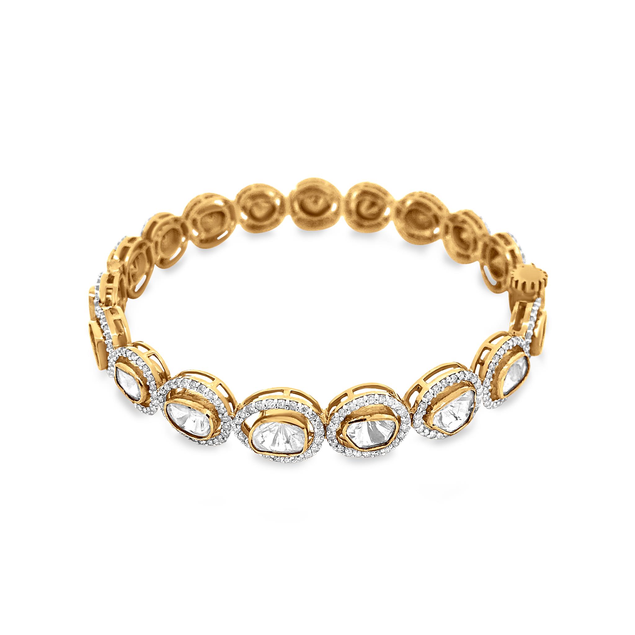 Polki diamond online tennis bracelet