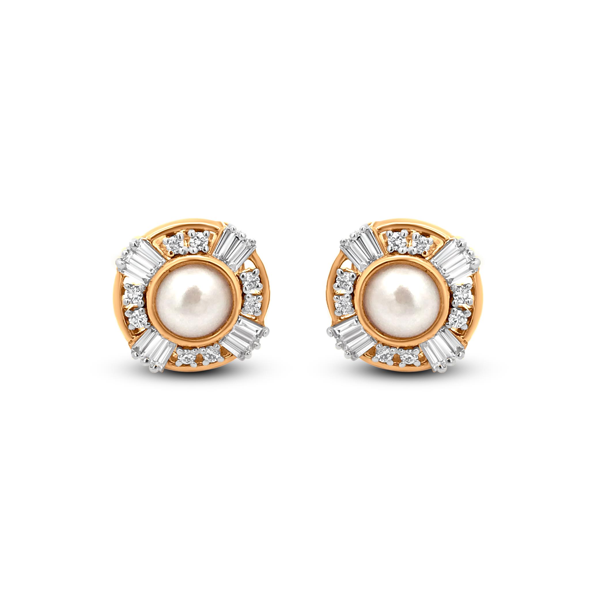 18K Yellow Gold South Sea Cultured 8 -9mm Pearl Stud Earrings