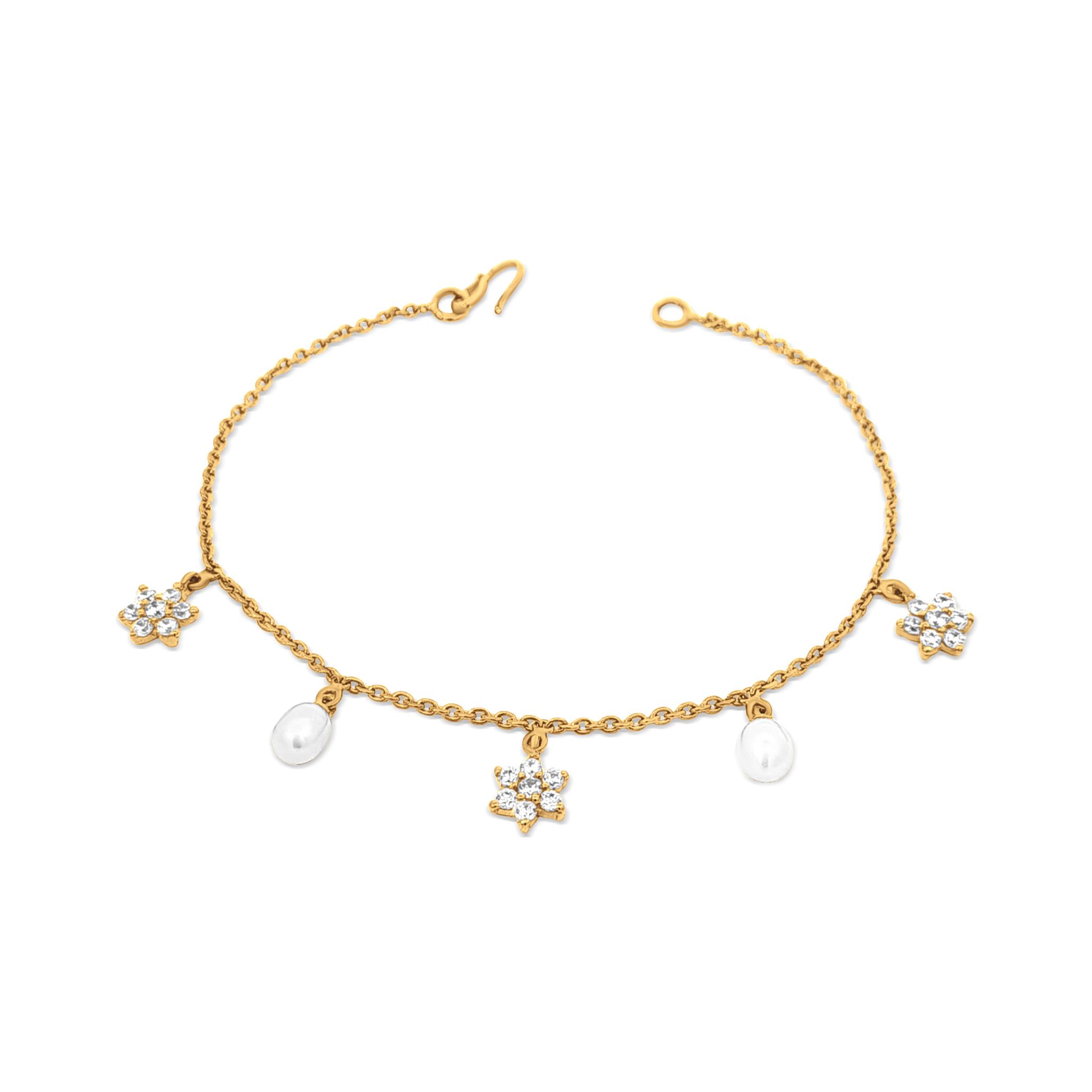 Graceful 22k Gold Hanging Diamond Charm Bracelet – Andaaz Jewelers