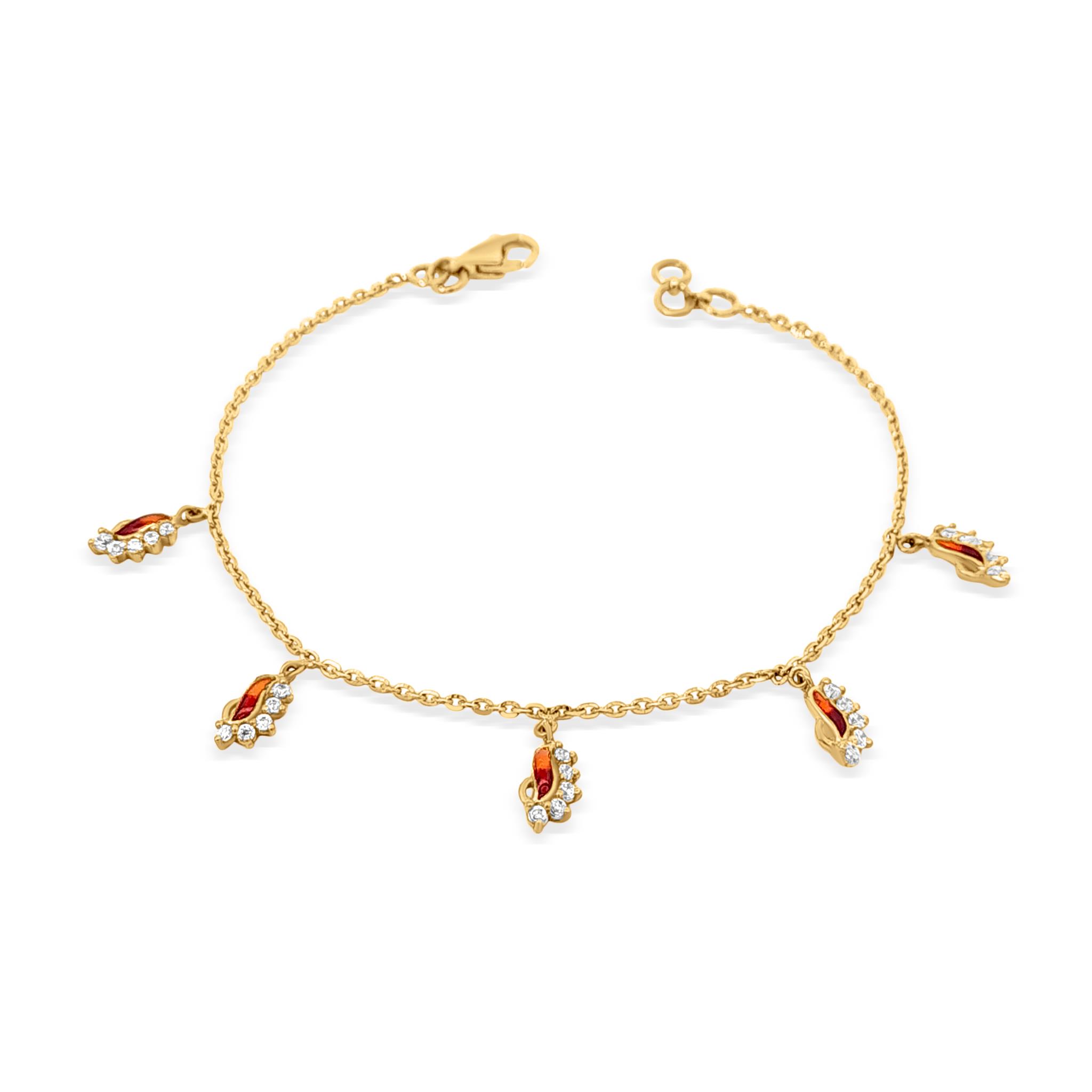 Qoo10 - 22k / 916 Gold Charm Bracelet with Shiny Heart Lock V2 : Watch &  Jewelry