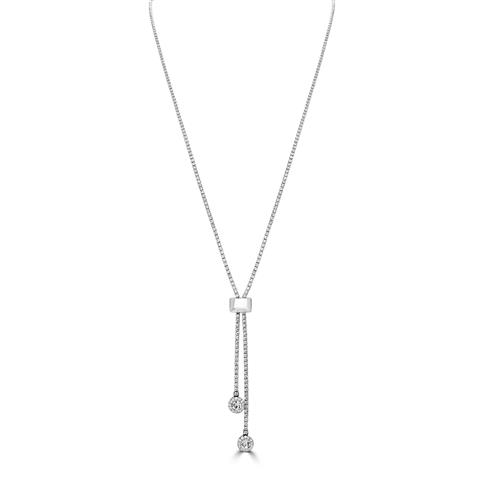 Harmony Oktant Premier Austria Crystal White Gold plated Adjustable Necklace