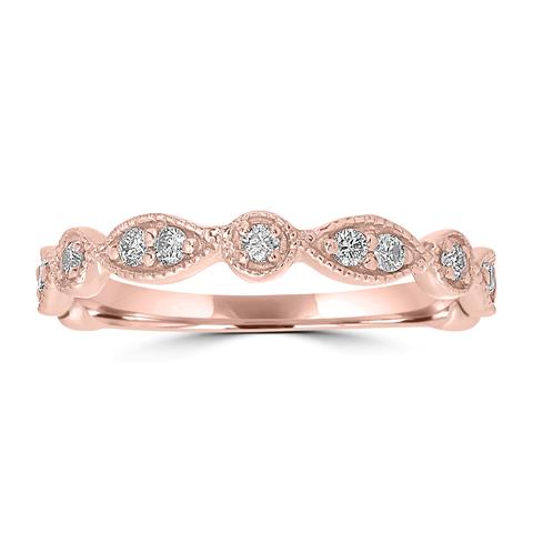 14K Rose Gold Diamond Ring 0.25 Ct